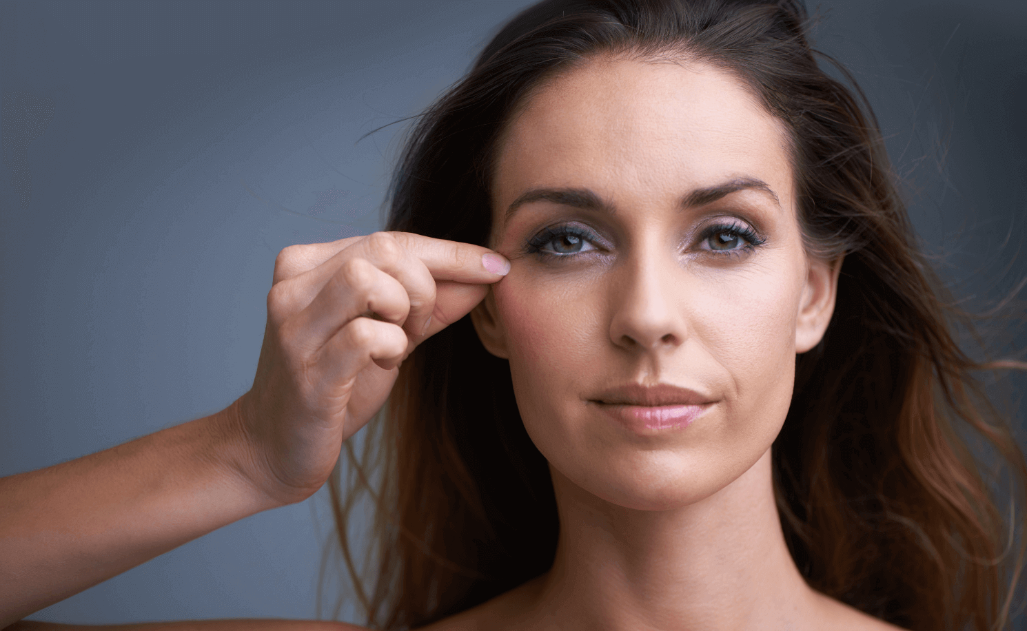 Woman looking in the camera after a skin peel